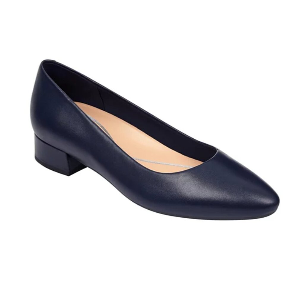 Easy Spirit Women's Caldise eFlex Slip-On Low Heel Pumps Dark Blue Size 8